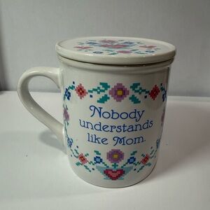 Vintage 1988 Hallmark Mug Mates Mom Coffee Mug w/ Lid Made in Japan